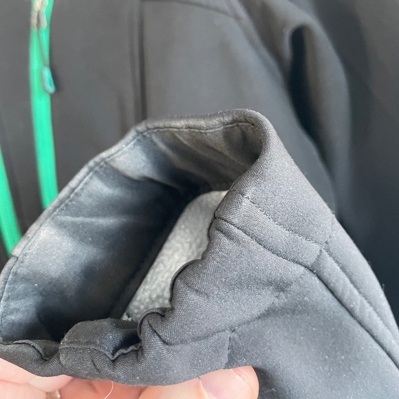 Eddie Bauer Black Zip Up Green Accents Soft Shell Microfleece Jacket, Medium - Picture 3 of 10